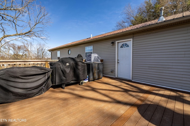 deck with area for grilling