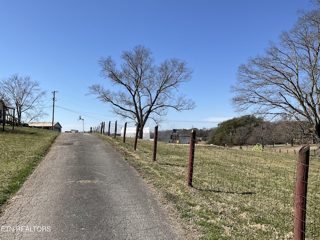 view of street featuring a rural view