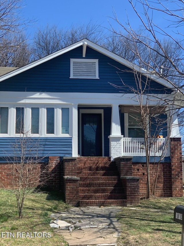 view of front of property with a porch