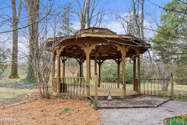 view of property's community with a gazebo