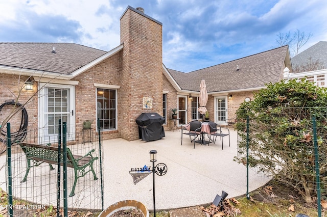 view of patio / terrace with a grill