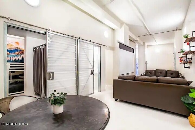 interior space featuring concrete floors