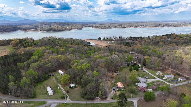 1435 Old Chisholm Trl, Dandridge, TN 37725 - aerial view of property's location with a water and mountain view and a heavily wooded area