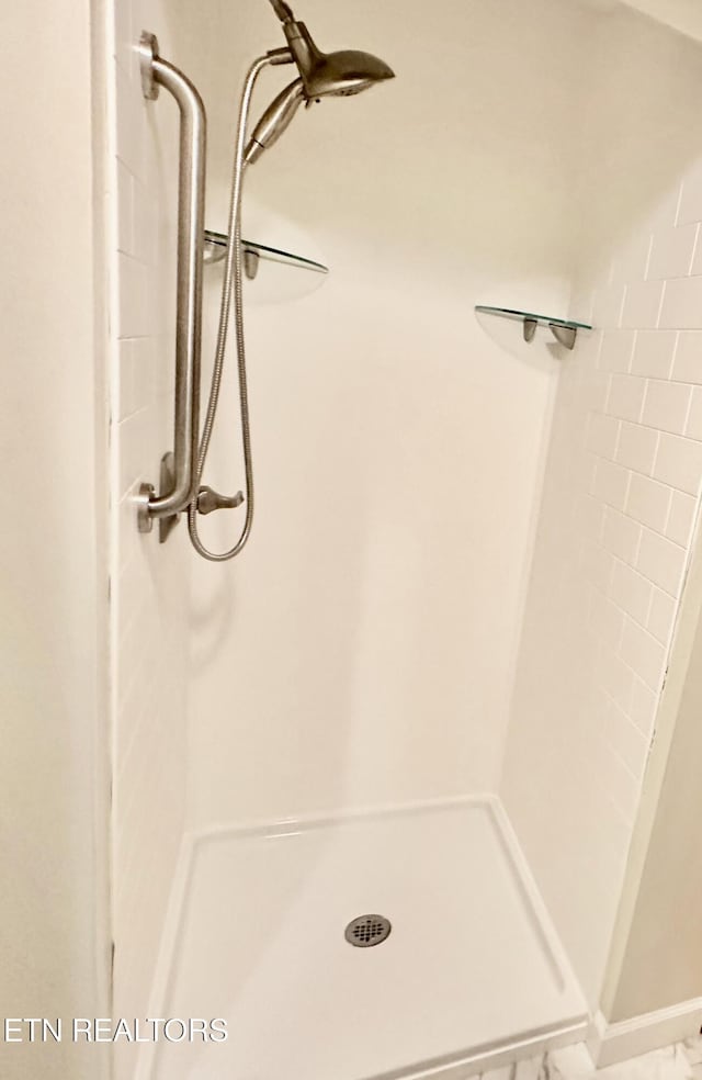 details featuring a shower stall