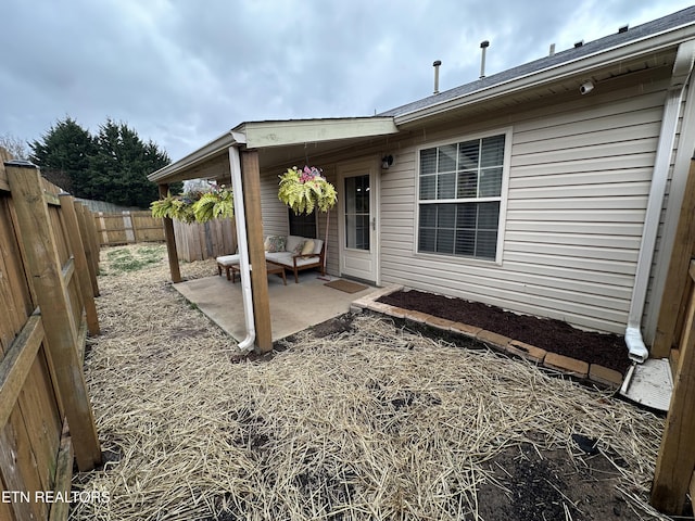 exterior space featuring a patio and a fenced backyard