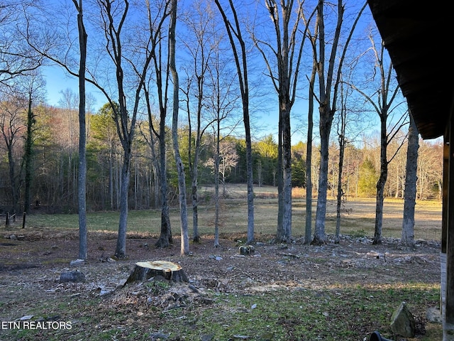 view of landscape featuring a view of trees