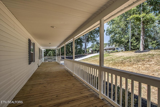 deck featuring a porch