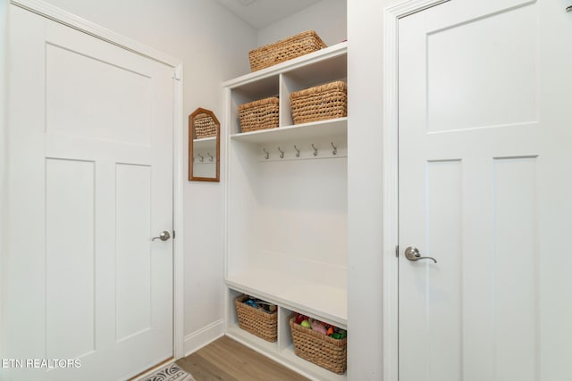 mudroom featuring wood finished floors