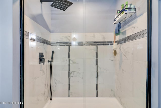 full bathroom featuring walk in shower