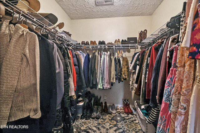 spacious closet with visible vents