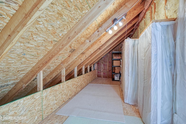 view of unfinished attic