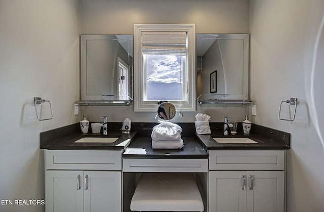 full bath with a sink and double vanity