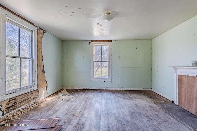 spare room featuring wood finished floors