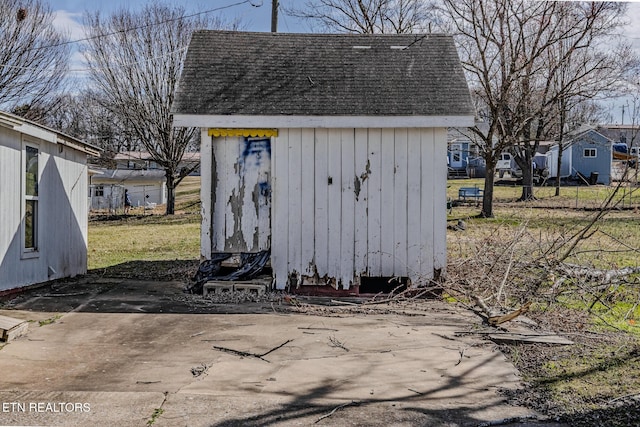 view of shed