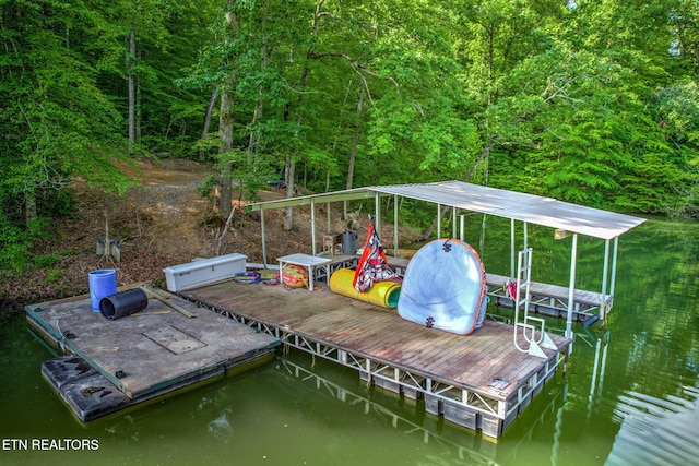 view of dock area