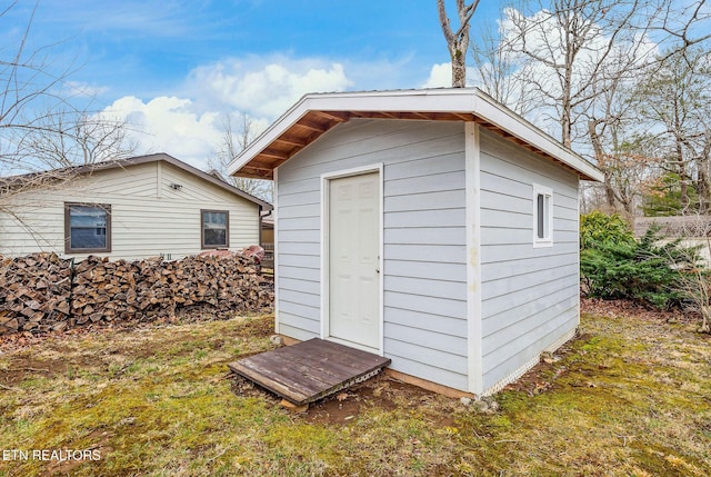 view of shed