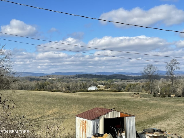 mountain view with a rural view