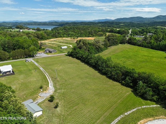 view of rural area with a water and mountain view