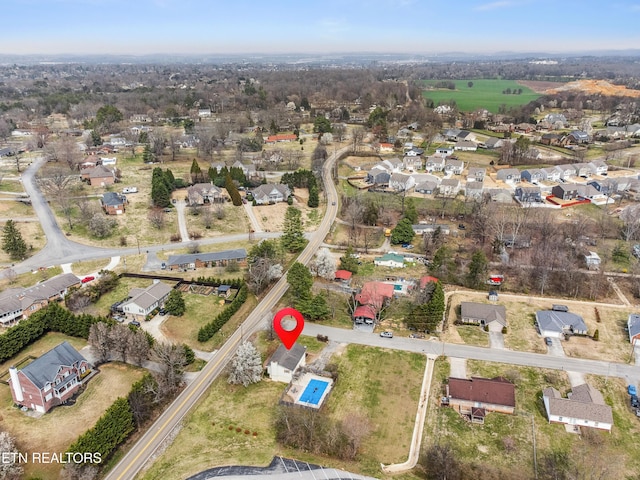 drone / aerial view with a residential view