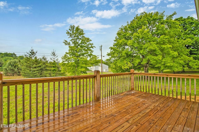 deck with a yard