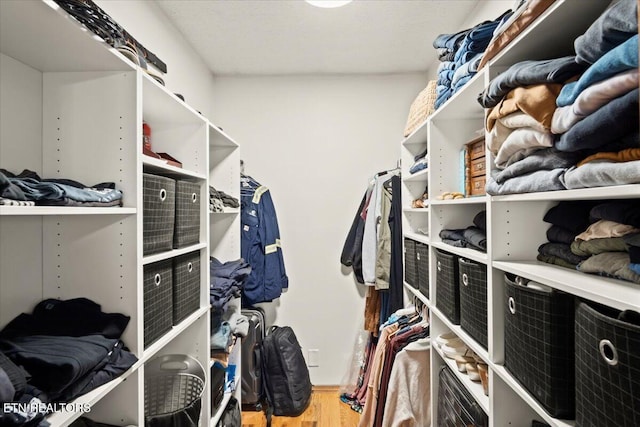 spacious closet with wood finished floors