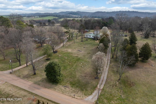 aerial view with a rural view