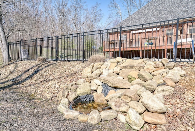 view of yard with fence