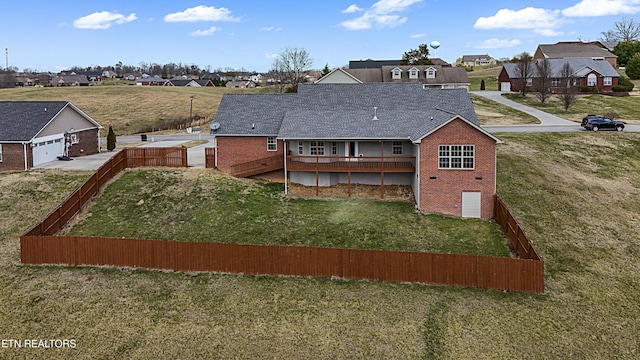 aerial view with a residential view