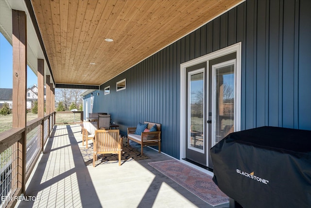 balcony with a grill