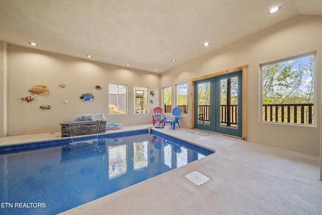 pool with french doors