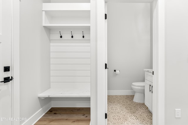 mudroom with baseboards