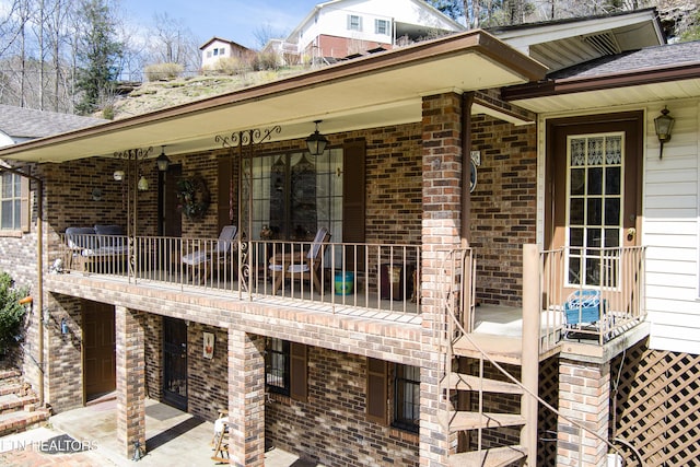 wooden deck with a porch