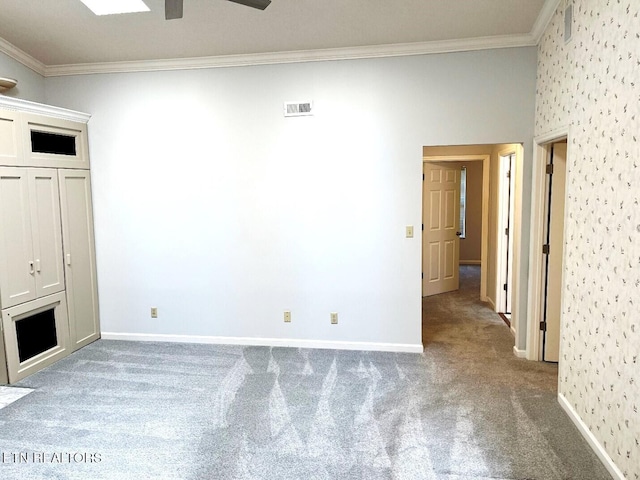 2442 Chastity Way, Knoxville, TN 37909 - unfurnished bedroom with ornamental molding, carpet flooring, baseboards, and ceiling fan