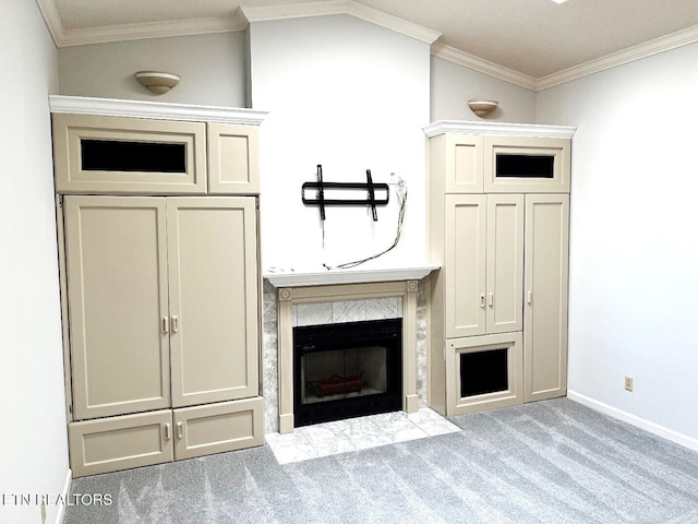 2442 Chastity Way, Knoxville, TN 37909 - unfurnished living room featuring carpet, ornamental molding, and baseboards