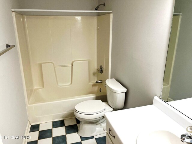 2442 Chastity Way, Knoxville, TN 37909 - bathroom with tile patterned floors, vanity, toilet, and shower / tub combination