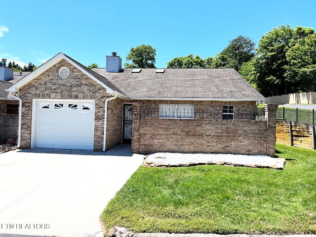 2442 Chastity Way, Knoxville, TN 37909 - single story home with driveway, a garage, a chimney, brick siding, and roof with shingles