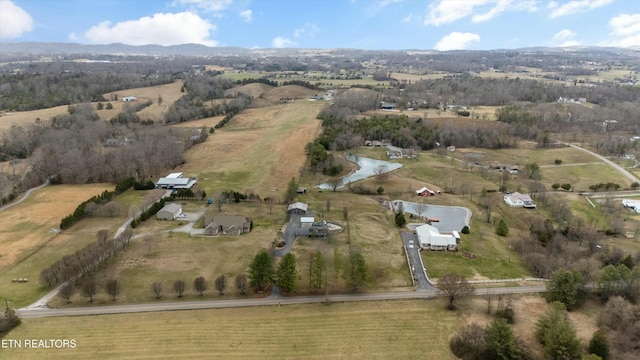 bird's eye view featuring a rural view