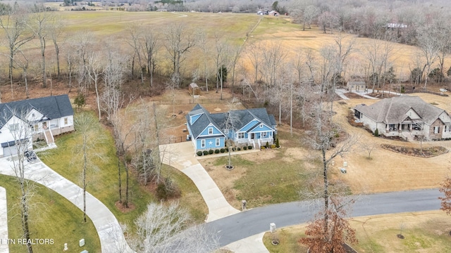 bird's eye view with a rural view