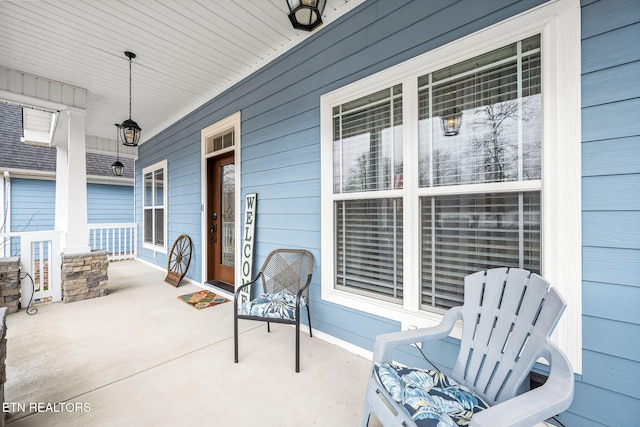 view of patio featuring covered porch