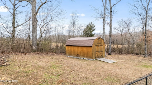 view of shed