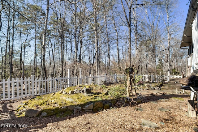 view of yard featuring fence