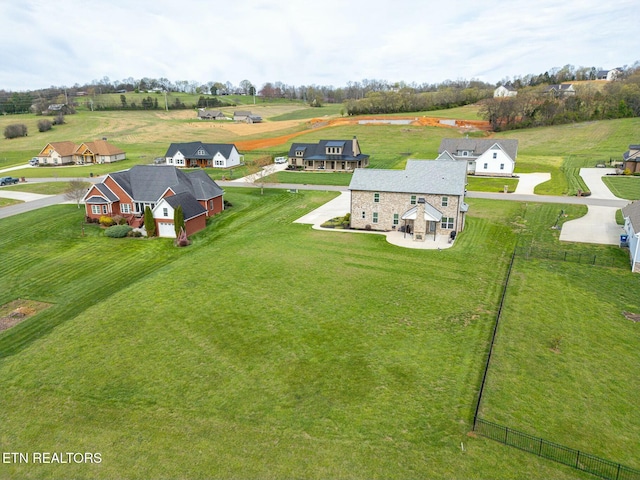 drone / aerial view featuring a rural view