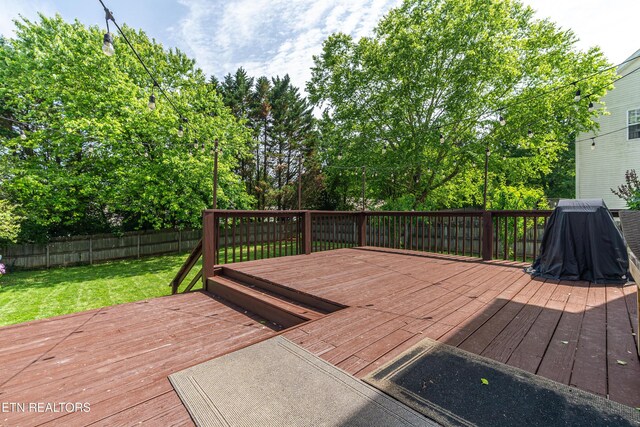 4404 Aylesbury Dr, Knoxville, TN 37918 - wooden terrace featuring view of wooded area