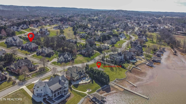 bird's eye view featuring a residential view