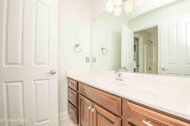 full bathroom with a shower and vanity