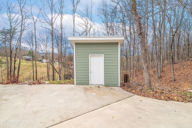 view of shed