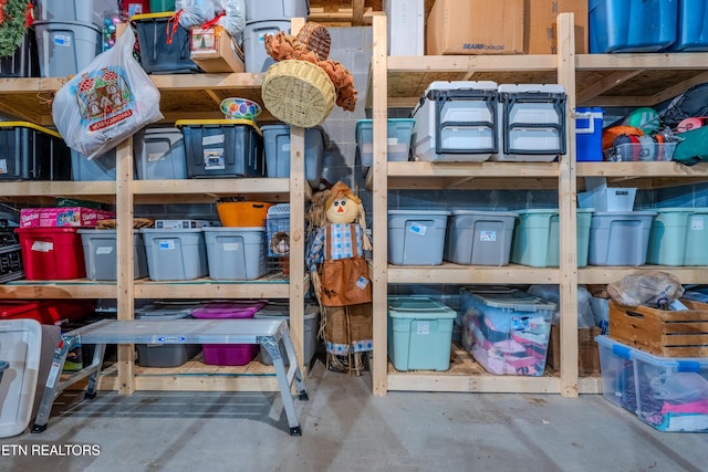 view of storage area