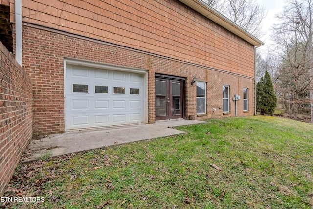 garage with french doors