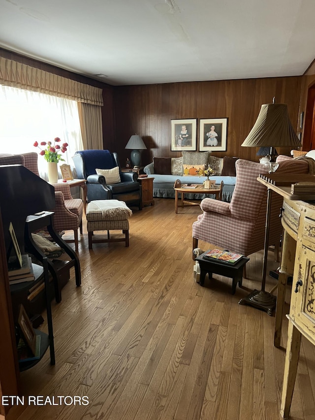 sitting room with wood finished floors