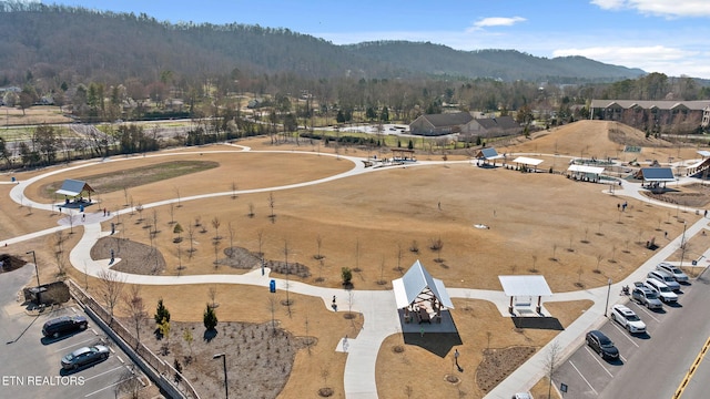 bird's eye view featuring a mountain view